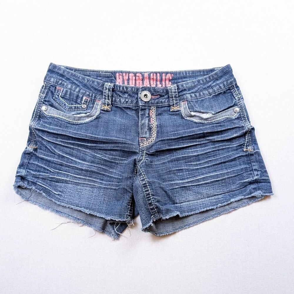 Y2K Hydraulic Jeans Low Rise Cutoff Jean Shorts Jorts Size 5/6 Femme